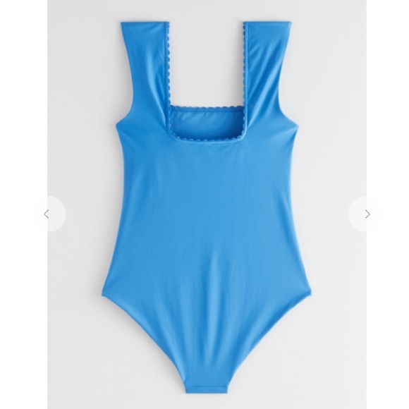 & Other Stories NWT Square Neck Scallop Swimsuit - Picture 2 of 9